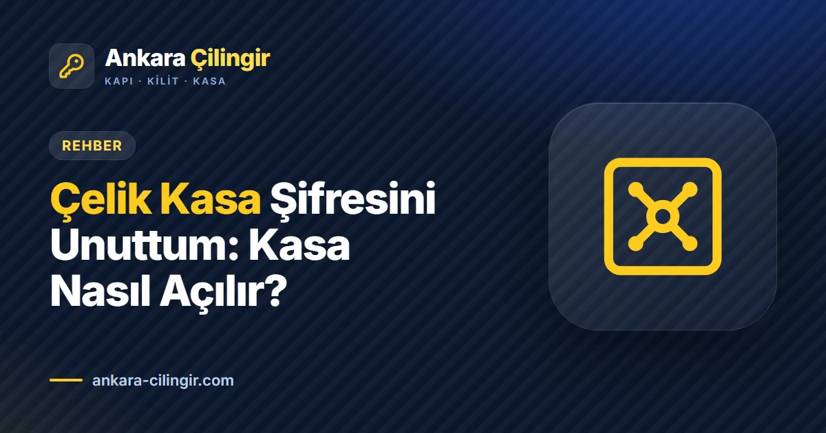 “Çelik Kasa Şifresini Unuttum: Kasa Nasıl Açılır?” rehberinin kapak görseli — Ankara Çilingir